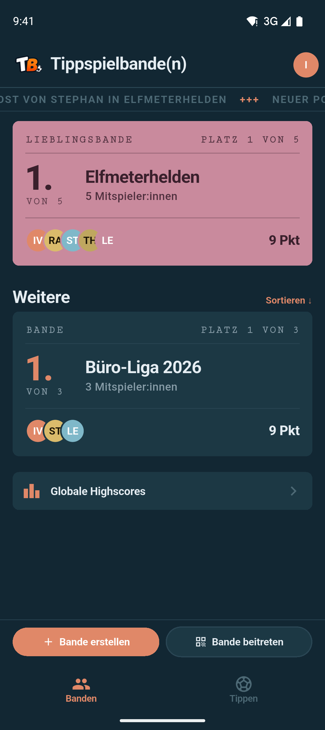 Banden-Liste